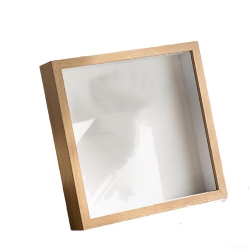 Box Frames For Crafts, 3D Deep Shadow Box Frame 3cm Depth Wooden Display Frame Case For Photos Dried Flowers DIY Artworks Memory Tickets Medals(20.3 * 20.3cm)