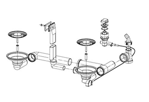 Ab- und Überlaufgarnitur für die FRANKE Einbauspüle DIANA DIX 651 mit Integralablauf ab Baujahr 2002 / Ersatzteil Spüle / Ablaufgarnitur Cover