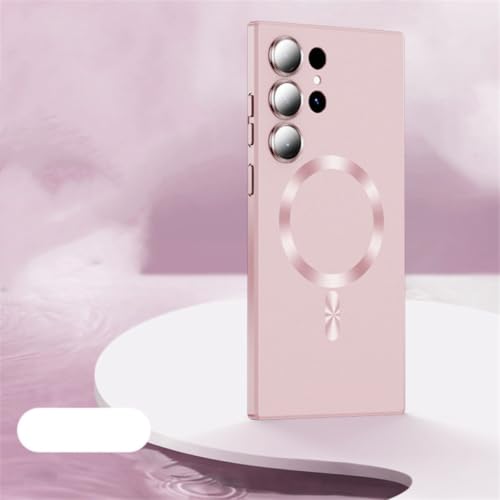 Coque Galaxy S25 Ultra mate haut de gamme, protection anti-choc magnétique rose