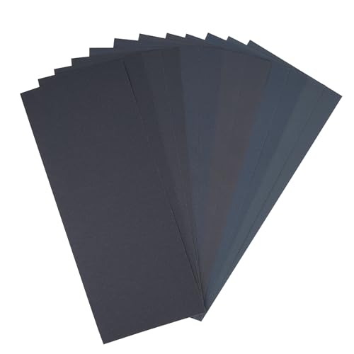 NUTTDOO Wet and Dry Sandpaper 400 to 1500 Multi Grit Sand Paper for Wood Furniture Finishing Metal Sanding and Home Improvement 12 PCS 9 x 3.6 Inches