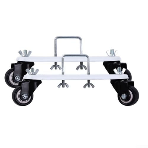 UrbanHui Soporte para calentador eléctrico, 2 ruedas de movilidad de acero al carbono, base ajustable para calentadores en blanco y negro para oficina en casa