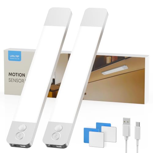 LROLTEF Luz Led Armario Cocina con Sensor de Movimiento 20CM 4000K Interior