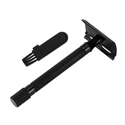 WEKADRIN 昔ながらの手動シェーバー 顔用カミソリ ダブルカミソリ ヒゲトリマー 滑り止めハンドル付き 両面カッターホルダー 操作簡単 男性用シェービングツール 旅行に便利