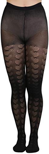 Image of ToBeInStyle Women's Valentine Day Themed Opaque Sheer Pantyhose w /Heart Love