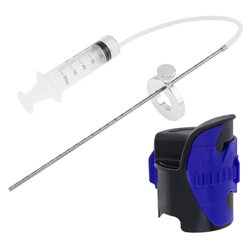 Image of Windance Motorcycle Front Fork Repairing Tool Kit,Fork Seal Saver Cleaner Shock Repairing Absorber Tool 45mm-55mm + Fork Suspension Oil Level Measurement Gauge Oil Syringe Tool (Blue)