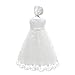 Leideur bébé Robes de baptême Longues Robe de baptême Blanche Robes d'occasion spéciale pour Anniversaire de Filles (12 Mois, Blanc 3)