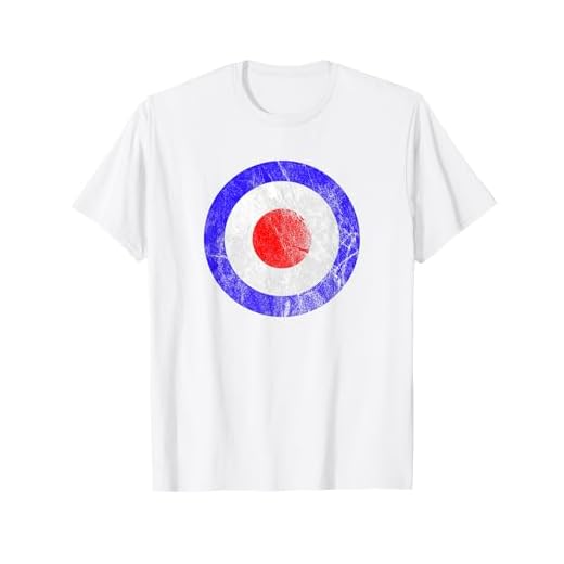 Diseño de círculos mods británicos, estilo retro vintage envejecido Camiseta