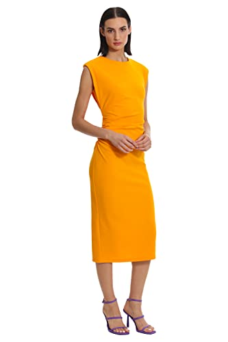 Donna Morgan Women's Sleek and Sophisticated Crepe Dress with Flattering Shirring at Side Seam2
