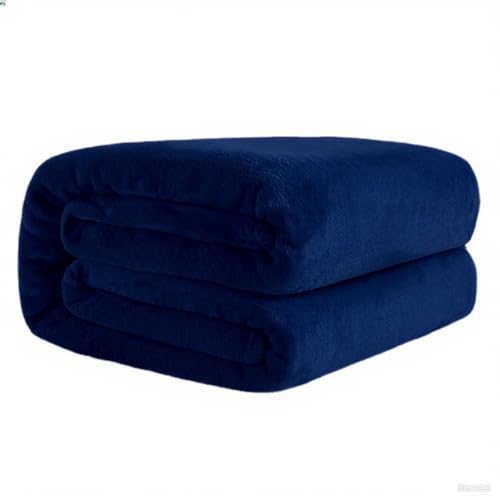 ZCJ Kuscheldecke Flauschig Decke Grau - Doppio strato di morbida e calda coperta in pile, delicata coperta per divano come copriletto e copridivano per letto, divano, camera da letto, ufficio, blu