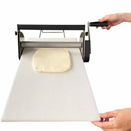 Rullo compatto in acciaio inox – Sfogliatrice manuale con spessore regolabile per cottura professionale, perfetta per pizzerie, panetterie e chef domestici