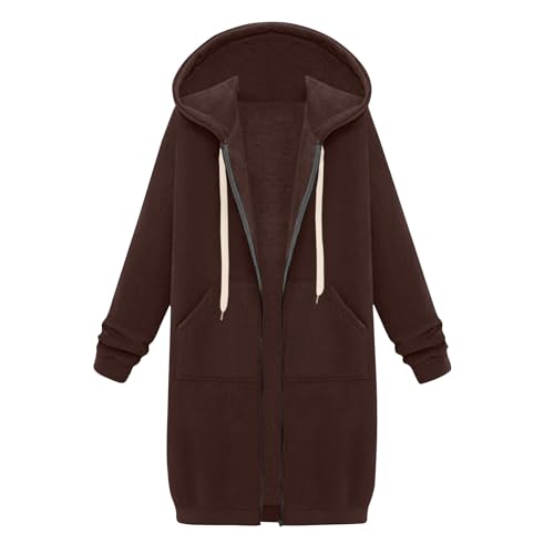 Long Zip Up Hoodie Women Lightweight Cozy Hooded Sweatshirt Jacket Drawstring Open Front Cardigan Hoodies with Pocket