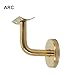 Gold Handrail Bracket for Wall Mounted Stair Rail Support, Stainless Steel Bannister Bracket with Chrome Finish, Indoor Outdoor Handrail Connector for Secure Stair Installation