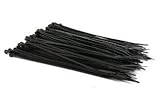 4' 18 lb. Black Nylon Cable Zip Ties - 100 per Bag