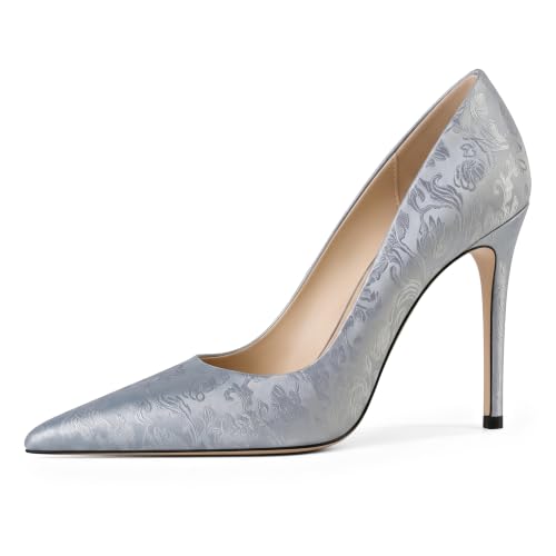 Image of Eldof Women's Classic Dress Pumps Shoes, Sexy Pointed Toe 4 inch Stiletto High Heels, Office Formal Slip On Size 5-13