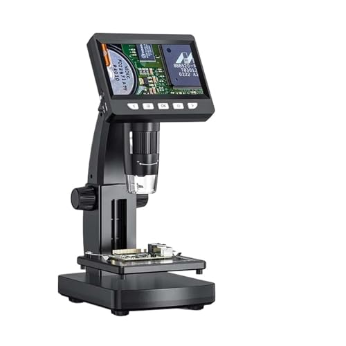 4.3インチ 1000倍デジタル顕微鏡 電子機器修理用 1080Pビデオコイン顕微鏡 8LED付き PCB用はんだ付け顕微鏡(Black)