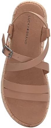 Lucky Brand Women's Jacobean Platform Sandal Wedge, Tan, 9 | Image 4