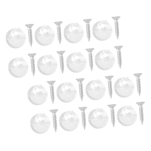 Image of UKCOCO 50pcs Glass Buckle Glass Mirror Picture Hanger Mirror Hanging Hardware Plastic Coat Hangers Heavy Duty Mirror Hangers Door Mirror Hanger Plastic Hooks Suite Dressing Table Iron, Transparent 1