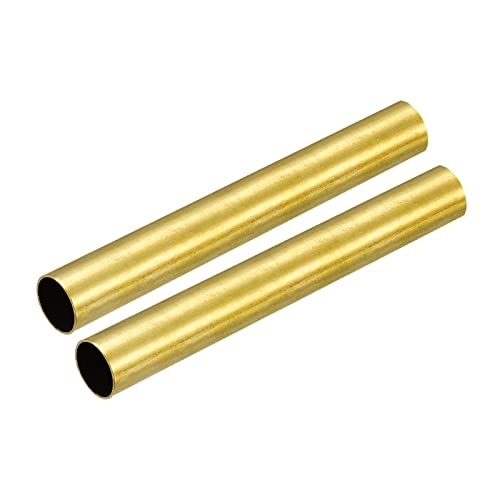 uxcell Brass Tube, 13mm OD 0.5mm Wall Thickness 100mm Length Round Pipe Tubing for Industry, DIY Projects 2 Pcs