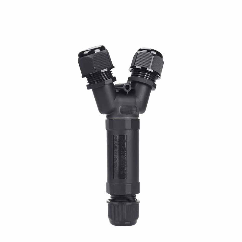 EW-M25 2 Pin 1 in 2 Out Underwater Power Cable IP68 Electrical Wire Waterproof Circular Connectors Y Type (for 5-9mm Cable)