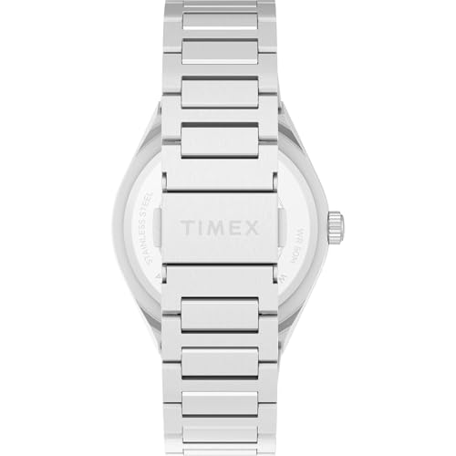 Image of TIMEX Q Continental Analog Black Round Dial & Silver Stainless Steel Bracelet Band Water Resistant Men's Wrist Watch - TW2Y25000IK