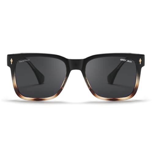 Image of grey jack Full Rim Rectangle Sun Glasses Stylish Sunglasses for Men Women Polarized UV Protection 3317