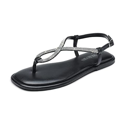 DREAM PAIRS Women's Rhinestone Flip Flops Cover