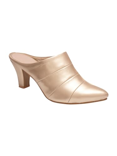 Image of TRYME Fashion Pointed for Party and Formal Occasions Mules Cone Block Heel Sandals for Girls & Women