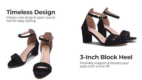 Women's Hi-Chunk High Heel Pump Sandals – Stylish Black Heels for Women, Elegant Heels for Parties, Date Nights, and Special Occasions4