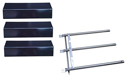 Hongso Replacement Parts for Tuscany SGR30ML, SGR30M Gas Grill Repair Kit, Stainless Steel Burner & Porcelain Steel Heat Plate(SBC0333-PPC0313)