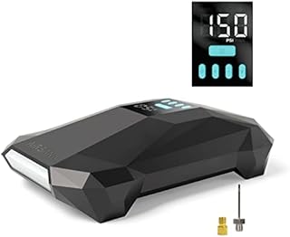 AIRBANK Electric Car Tyre Inflator Air Compressor, Compact Portable Car Tyre Pump with LED Light, 150 PSI Auto Inflator, Easy and Fast Tyre Pump for Car Tyre, Bike, Motorbike, and Other Inflatables K2