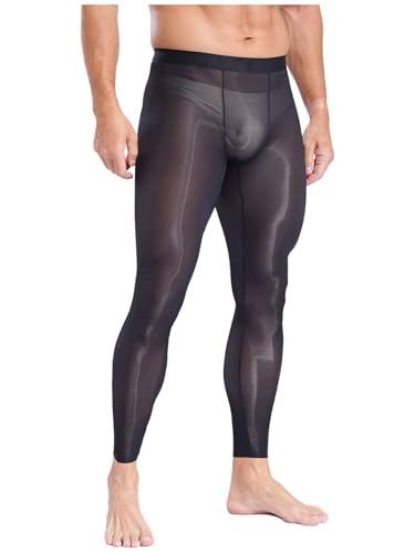 Men’s See Through Mesh Compression Pants Ice Silk Yoga Workout Fitness Leggings Tights2