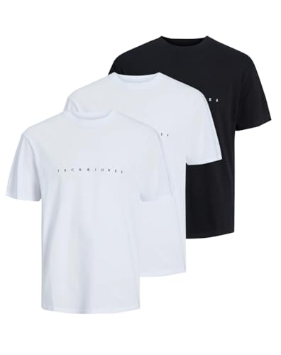 JACK & JONES Herren JJSTAR JJ Tee SS MP, A/2 x Black/White, S 1