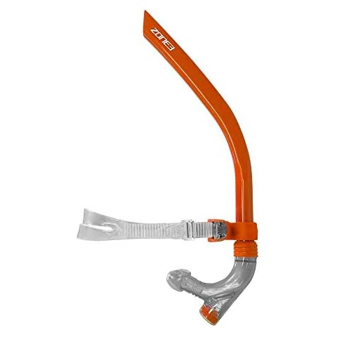 ZONE3 Front Facing Swim Drill Snorkel, Orange/Grey, One Size Cover