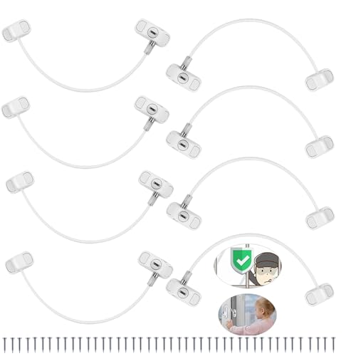 eSynic 8Pcs Window Restrictors for UPVC Window Opening Restrictors Screw in Window Safety Locks Children with Keys Kids Window Catch Velux Window Lock Perfect for Home Public Applications-White