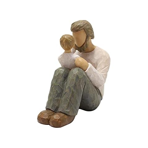 Yeeda Geformte handbemalte Figur, Resin Vater und Sohn Statue Cover