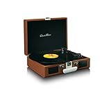 Koffer-Plattenspieler im Retro Look: Der Classic Phono TT-120 ist ein Retro Plattenspieler im Design der 1960er und 1970er Jahre. Kompakt und robust im Holzgehäuse mit Kunstlederoberfläche und integriertem Akku. Mit einer Spielzeit von bis zu 5 Stunden.