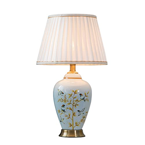 Lampe de pot de gingembre en céramique peinte à la main, luminaire de prestige