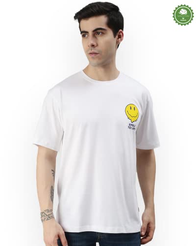 Veirdo Oversize, Loose Fit, Drop Shoulder, Baggy Fit, Round Neck Skellaton Printed T-Shirt for Men/Boys