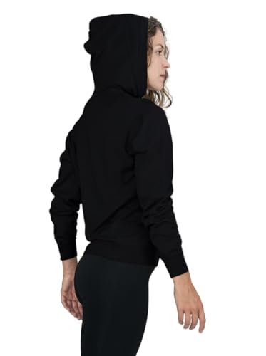 Image of Body Wrappers Lightweight Vegan Cashmere Hooded Shirt - Womens (Black, M)