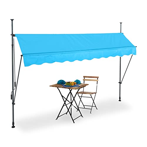 Relaxdays Klemmmarkise, 300 cm breit, höhenverstellbar, Sonnenschutz...