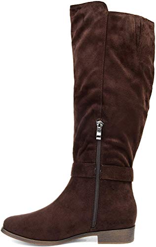 Brinley Co Comfort Womens Classic Riding Boot Brown, 9 Wide Calf Us #TOP26