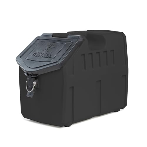 GUNNER 50 lbs Dog Food Storage Container - Waterproof & Airtight Pet Food Bin - Multi-Purpose Container for Dry Food, Corn, Chicken Feed, Treats, Bird Seed, & More - Black