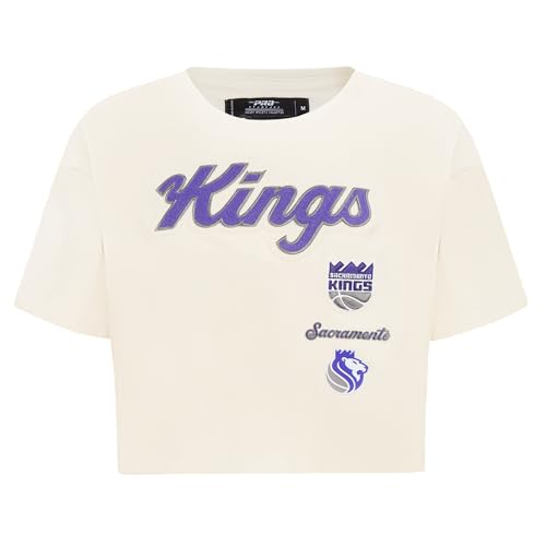 Pro Standard Womens NBA Sacramento Kings Retro Classics S/S Boxy TEE Eggshell L