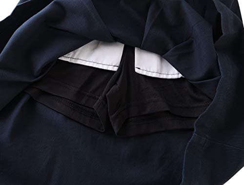 Bienzoe Girl's Cotton Stretch Elastic School Uniform Pleated Skirt 2Xl Navy #TOP6