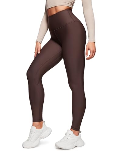 Image of CRZ YOGA Fleece Lined Leggings 28'' - Thermal Casual Lounge Workout Yoga Womens Full Length Pants Winter Warm