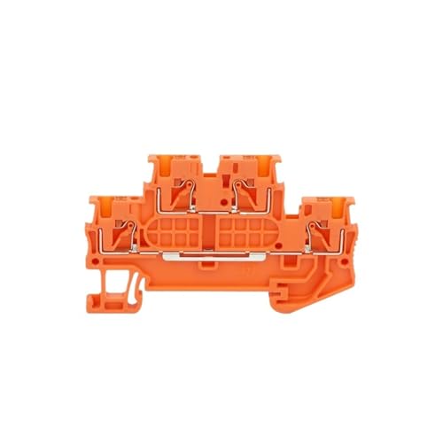 Terminal de carril DIN PTTB1.5 con 4 conductores de 1,5mm² y doble nivel naranja de alta densidad