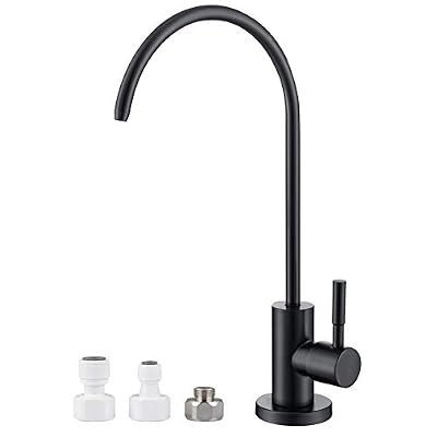 MIAOHUI Reverse Osmosis Faucet, Drinking Water Tap Fits Non-Air Gap Filtration Systems, Modern RO Kitchen Filtered Water Faucet, Lead-Free, Stainless Steel (Black)