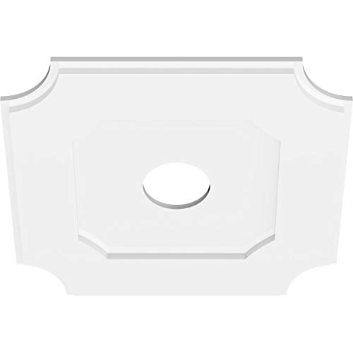 Image of Ekena Millwork CMP20LE-04000 Locke Architectural Grade PVC Contemporary Urethane Ceiling Medallions 20 inchOD x 4 inchID x 12 inchC x 1 inchP