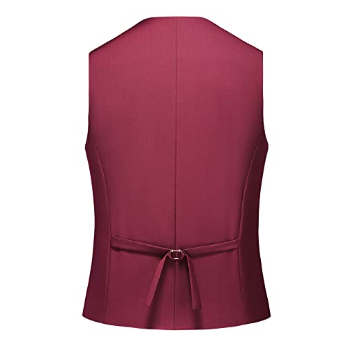 MOGU Mens 3 Piece Dress Suit Slim Fit One Button Side Vents Tuxedo4