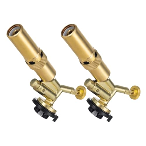 MUSISALY Cabezal de Quemador de Cocina Portátil Ajustable de Cobre y Aleación para Bbq E Interior, Encendedor Manual Ligero 2 Piezas Diseño Compacto